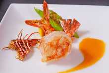 Shrimp teppan-yaki