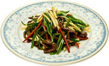 Stir-fried beef and wild rice stem