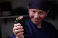 Hand rolled sushi