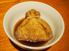 Rice cake-stuffed tofu (a type of oden)
