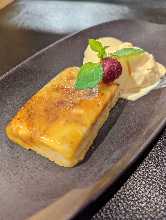 Sweet potato with vanilla ice cream