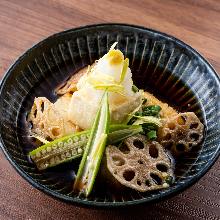 Deep-fried tofu in broth