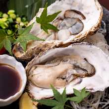 Fresh raw oyster with ponzu