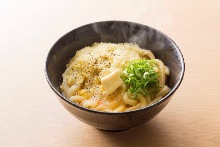 Udon soup with raw egg