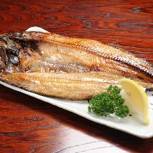 Salted and grilled Atka mackerel