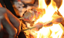 Grilled chicken skewer