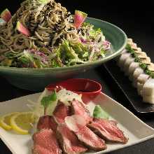 Soba (buckwheat noodles) salad