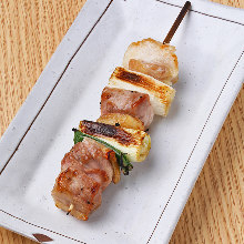 Negima (green onion pieces and chicken)