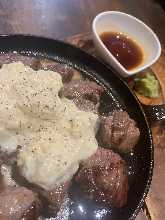 Yuba and dice steak