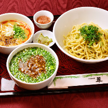 Buckwheat noodles dipped in a broth