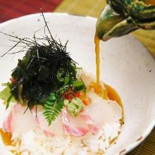 Marinade red sea bream rice bowl