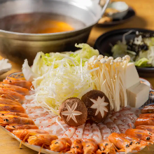 "Shrimp Shabu-shabu" 1,980Yen/person (tax incl.) Orders from 2 portions