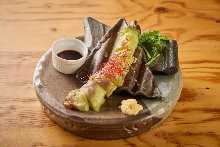 県産肉厚ナスの炭火焼き