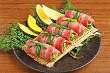 和牛牛タン塩ネギ巻き