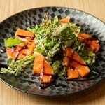 Salmon carpaccio salad